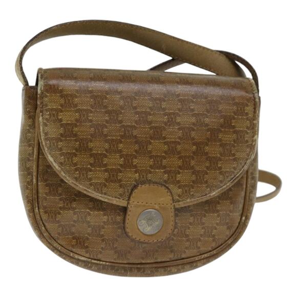 CELINE Macadam Canvas Shoulder Bag Pvc Beige - Picture 2 of 12